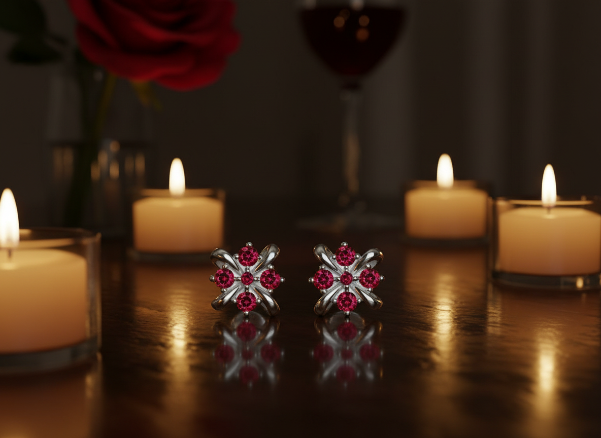 4722 MINET Elegantní stříbrné náušnice s růžovými zirkony