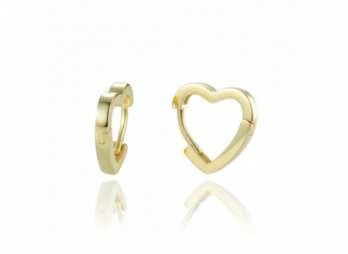 0234 MINET Elegantní pozlacené stříbrné náušnice srdce