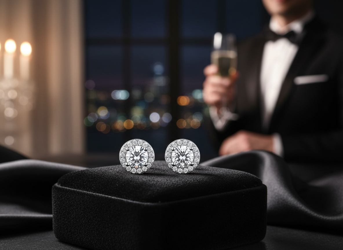0284 MINET Elegantní stříbrné náušnice s bílými zirkony