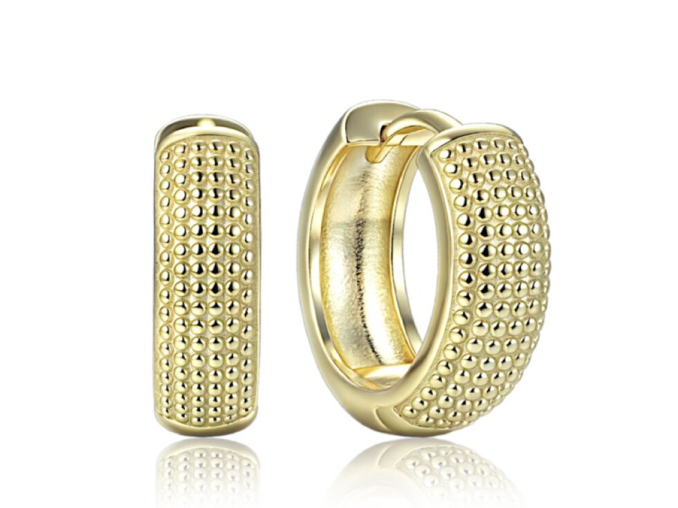 4703 MINET Elegantní pozlacené stříbrné náušnice