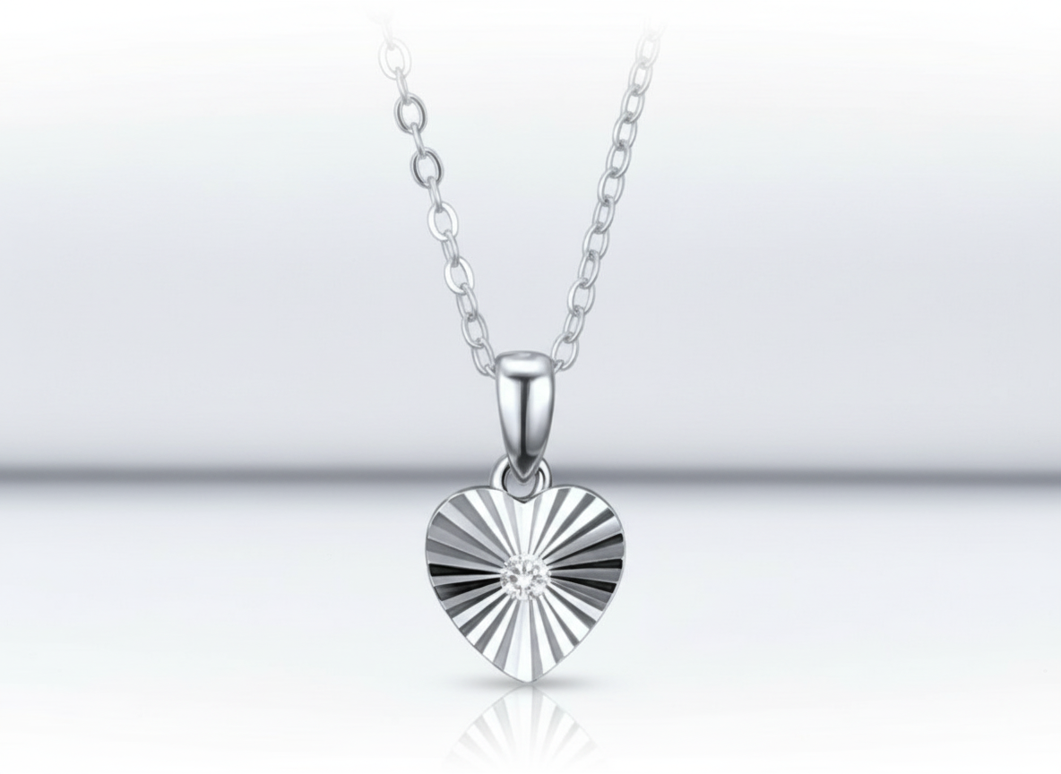 4720 MINET Decentní stříbrný náhrdelník srdce se zirkonem