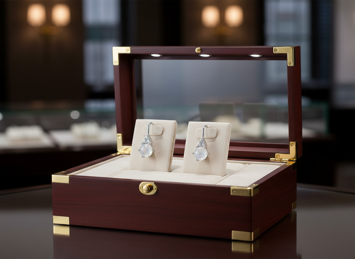 4712 MINET Elegantní stříbrné náušnice s měsíčním kamenem a zirkony