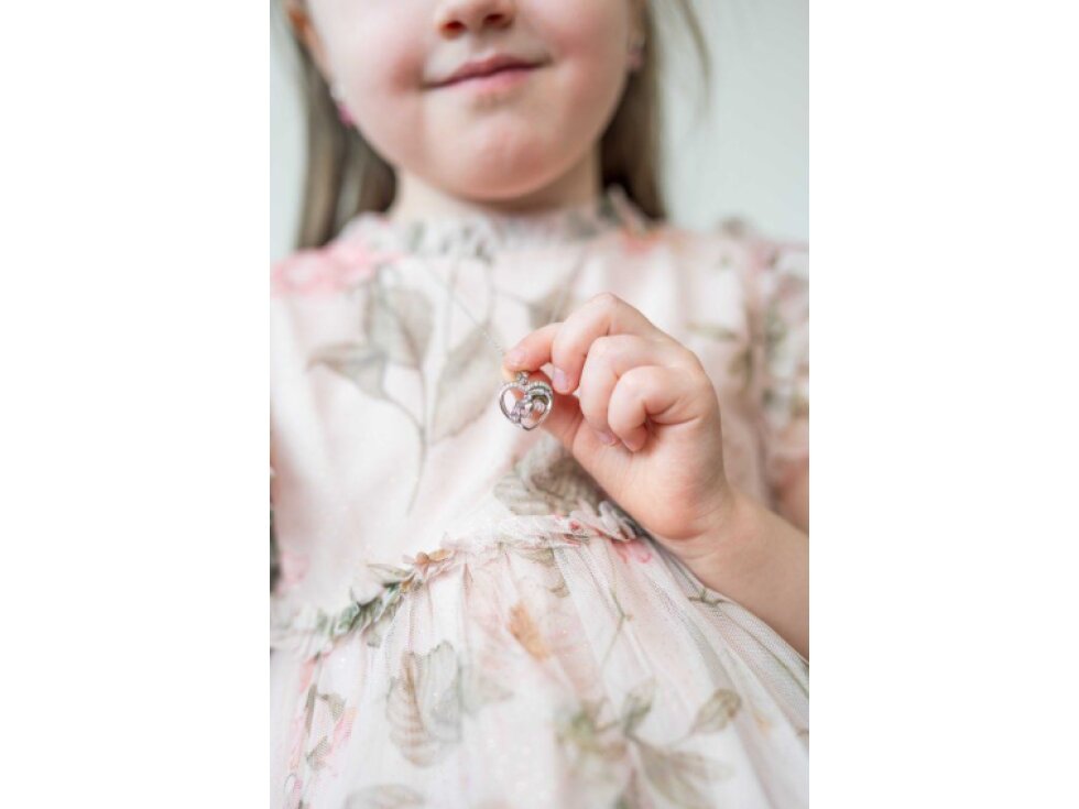 1915 MINET Stříbrný náhrdelník dívka s koněm a bílými zirkony