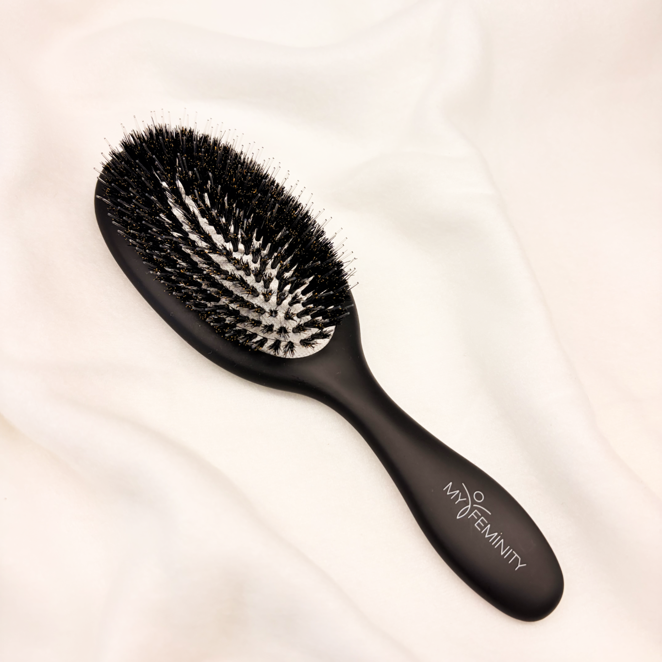 Kartáč na vlasy s kančími štětinami - černý