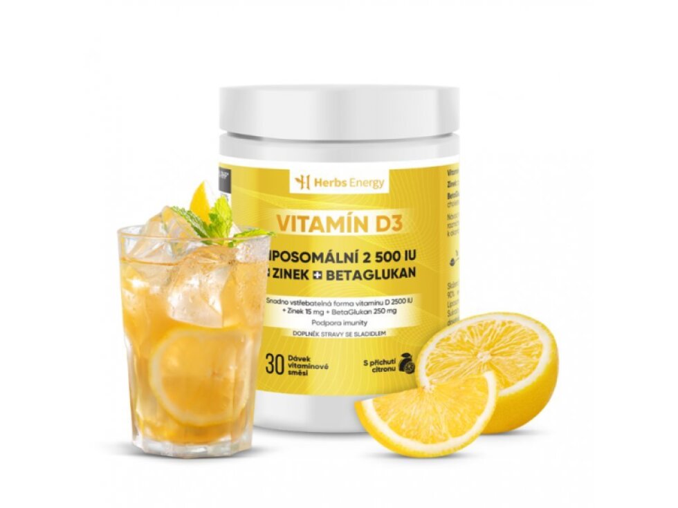 Herbs Energy Vitamín D3 (2500 UI) liposomální- citron, 30 dávek