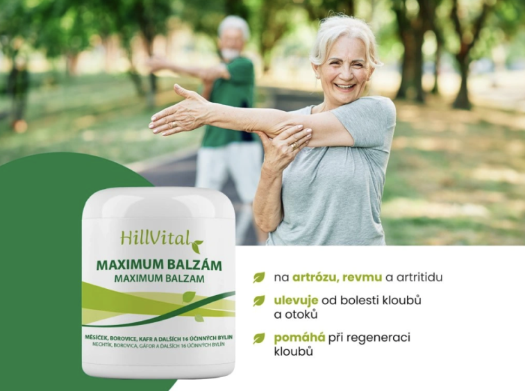 HillVital Maximum balzám na revma a bolest kloubů, 2x250ml