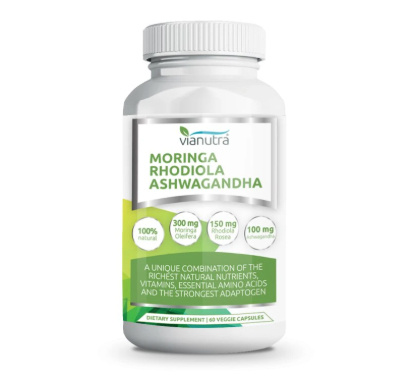 Moringa Rhodiola Ashwagandha Vianutra, 60 kapslí 
