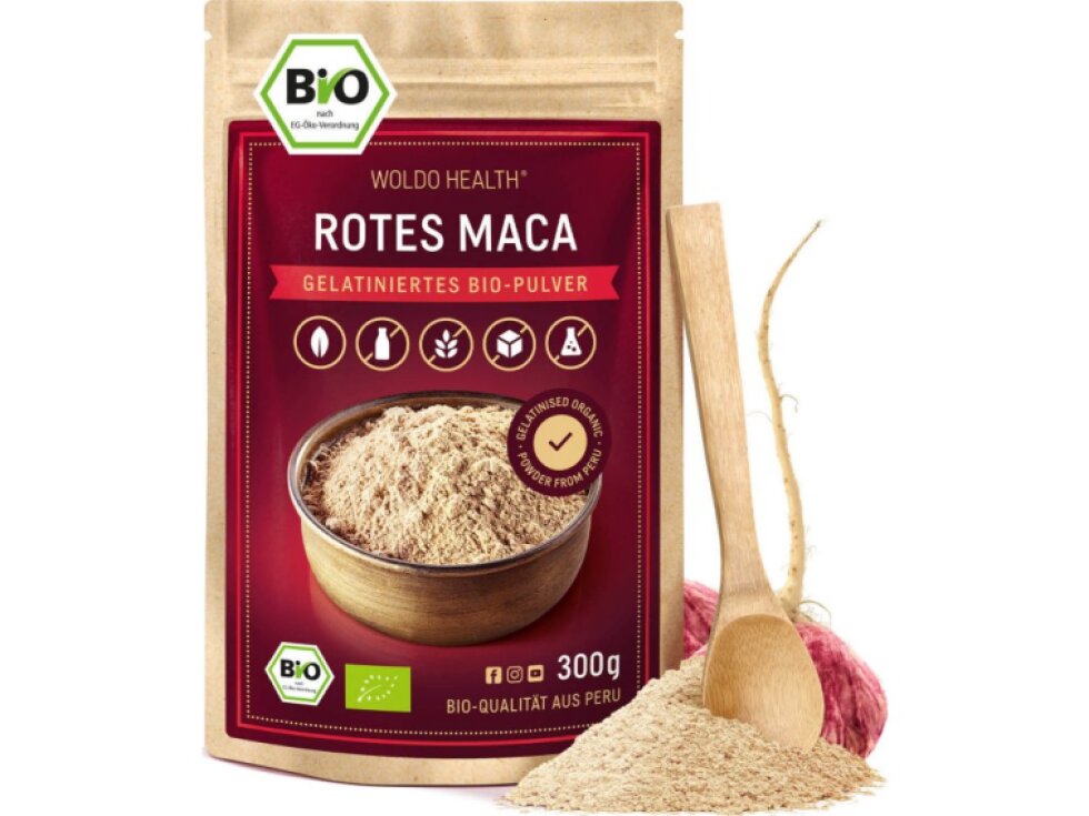 WoldoHealth® Maca červená BIO prášek, 300g