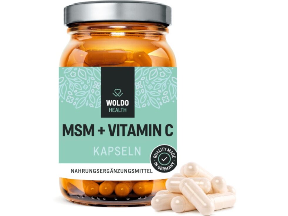 WoldoHealth MSM s Vitamínem C, 180 kapslí