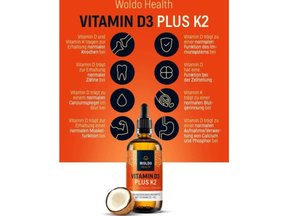 WoldoHealth® Vitamín D3+K2, 50ml