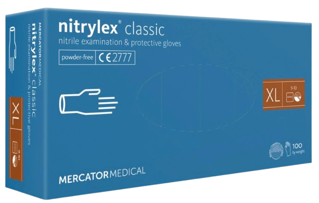 Nitrilové rukavice Mercator Classic blue nepudr., 100 ks