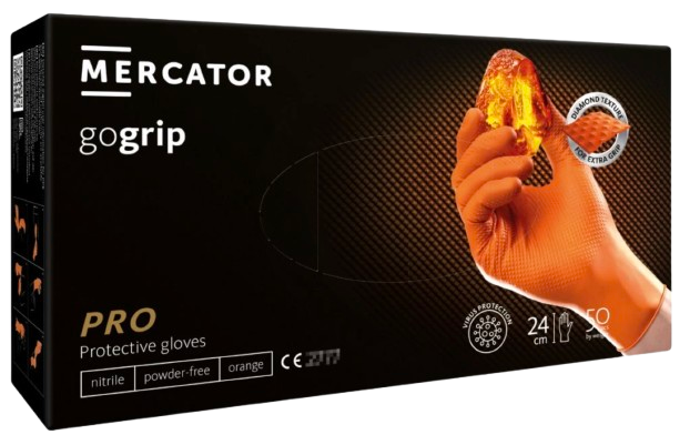 MERCATOR® gogrip orange, nitrilové, 50ks