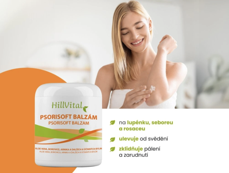 HillVital Psorisoft balzám, na kožní problémy, 250ml