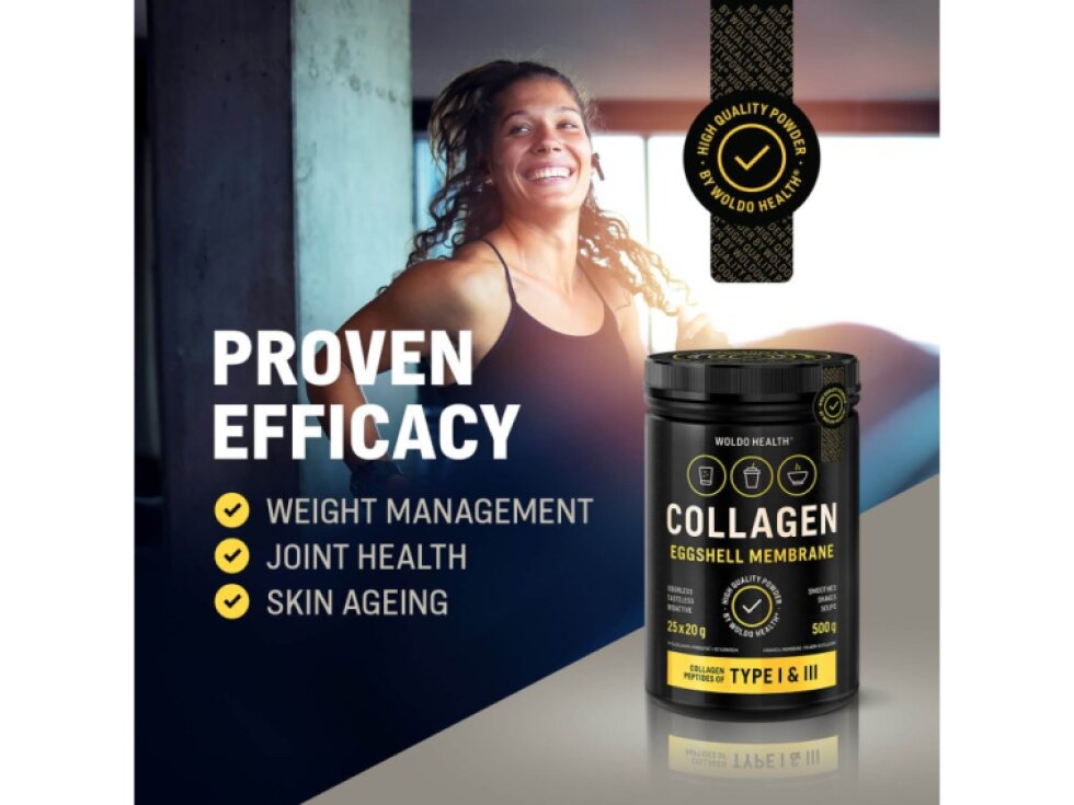 WoldoHealth® Kolagen s práškem z membrány vaječné skořápky 500g