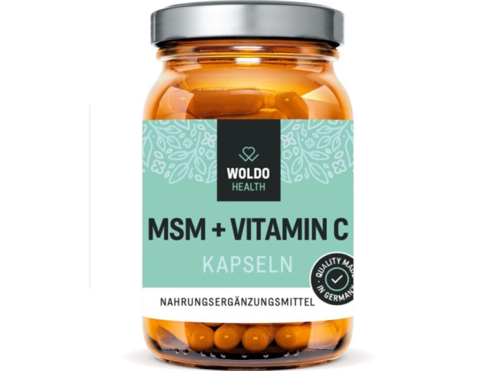 WoldoHealth MSM s Vitamínem C, 180 kapslí