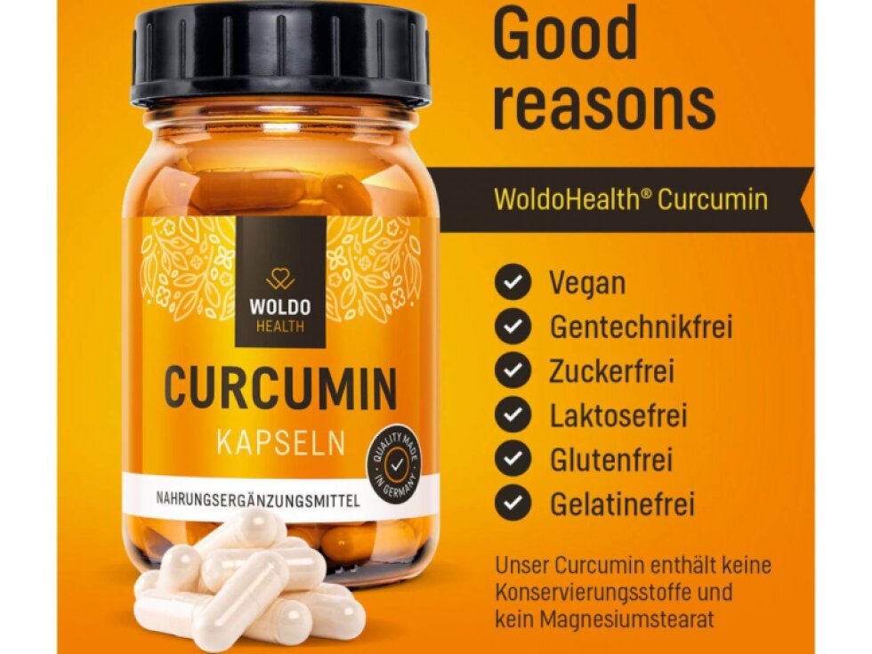 WoldoHealth® Kurkumin s piperinem, 120kapslí