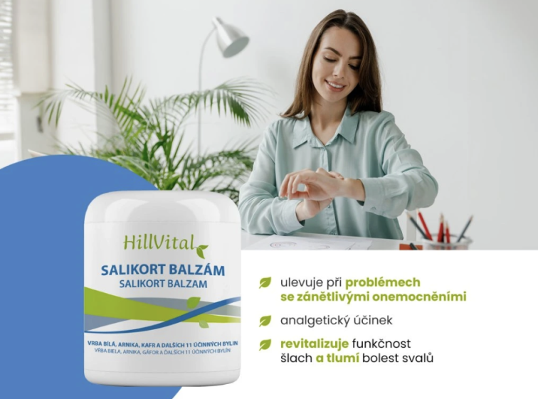 HillVital Salikort balzám, na bolest svalů a zánět šlach, 250ml