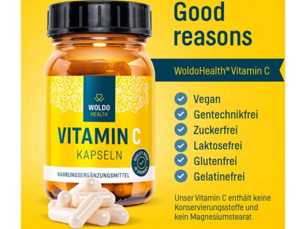 WoldoHealth® Vitamín C, 120kapslí