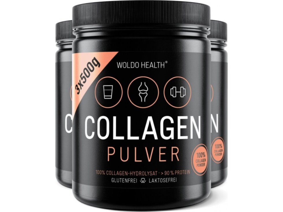 WoldoHealth® 2+1 100% Hovězí Kolagen 3 x 500 g