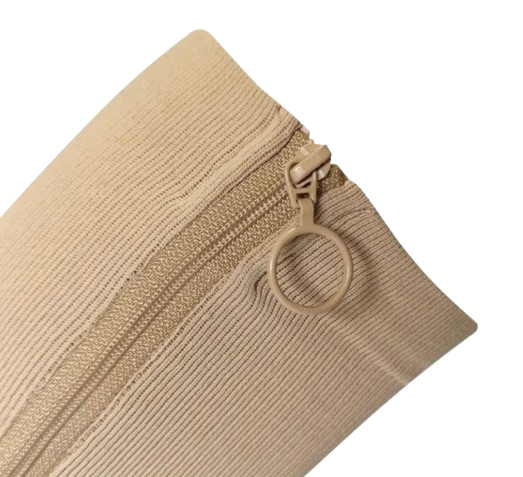 Kompresní podkolenky se zipem, otevřená špice- béžová, 1 pár