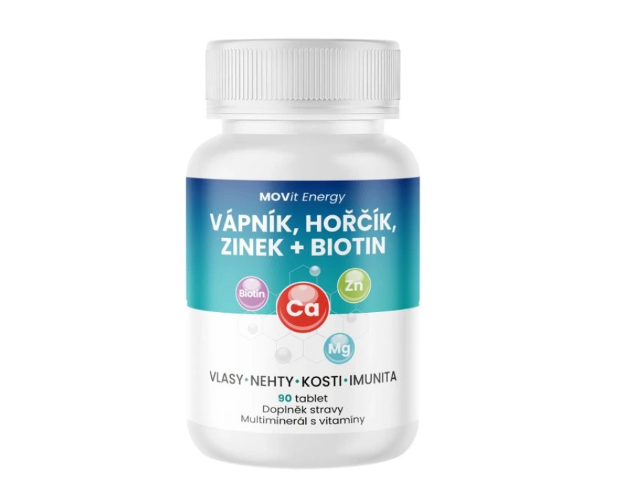 MOVit Vápník Hořčík Zinek Biotin, 90 tbl.