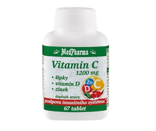 Vitamin C 1200 mg – šípky, vitamin D, zinek, 67 tablet