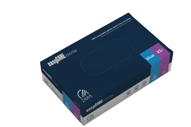 easyCARE AQL 1,0 - nitrilové rukavice, bezpudr., vel. XS, S, M, L, XL (100ks), modrá, nesterilní