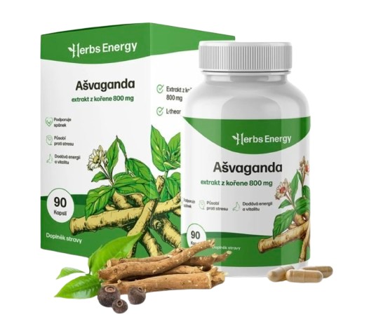 Herbs Energy Ashwagandha – extrakt z kořene 800 mg, 90 kapslí