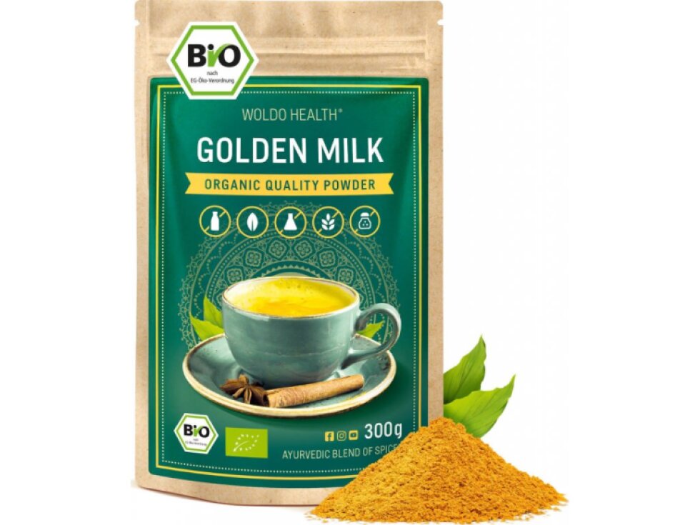 WoldoHealth® Zlaté mléko kurkuma, 300g