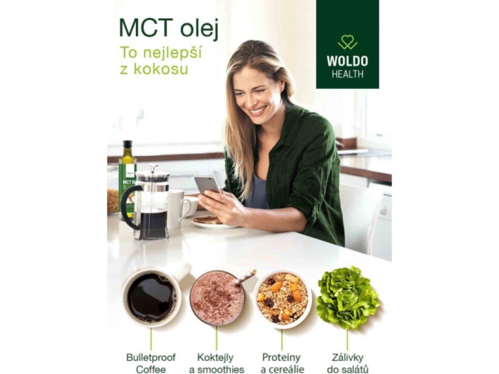 WoldoHealth® MCT olej 100% kokosového oleje, 500ml