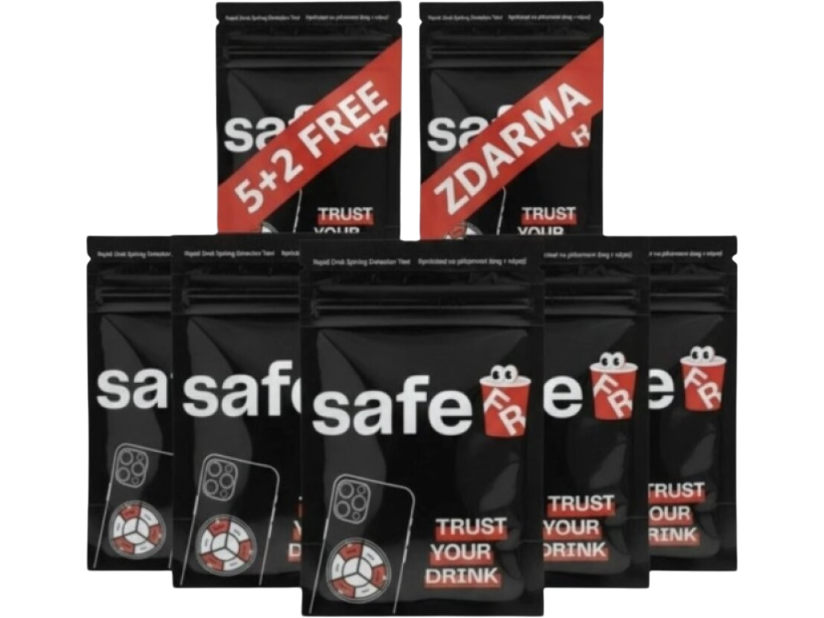 Drink Spiking Testovací samolepky na drogy v nápoji, 70 ks 5 balení + 2 zdarma