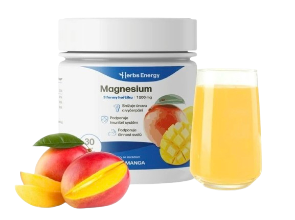 Herbs Energy Magnesium 1200 mg - 3 formy hořčíku, Mango, 30 dávek