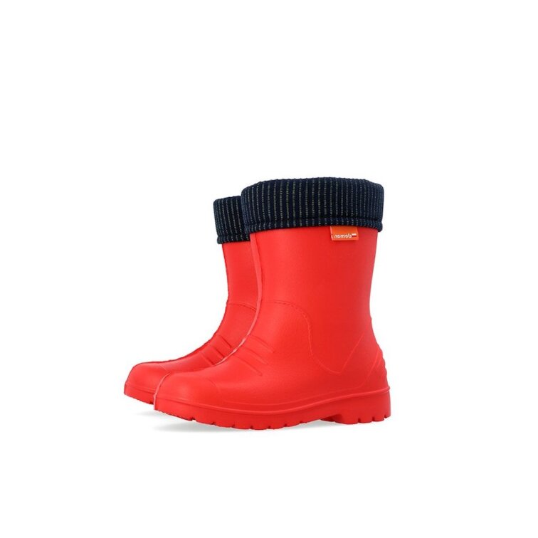 Demar detské gumáky zateplené červené