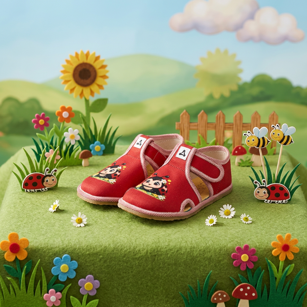 detské barefootové papučky ANTAL rascal LADY BUG