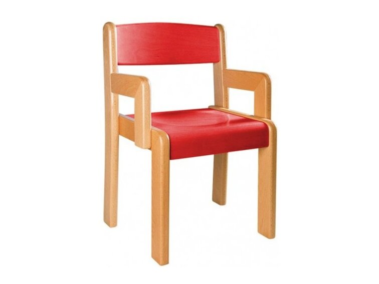 Židle Buk masiv pevná s područkami pro mateřské školy