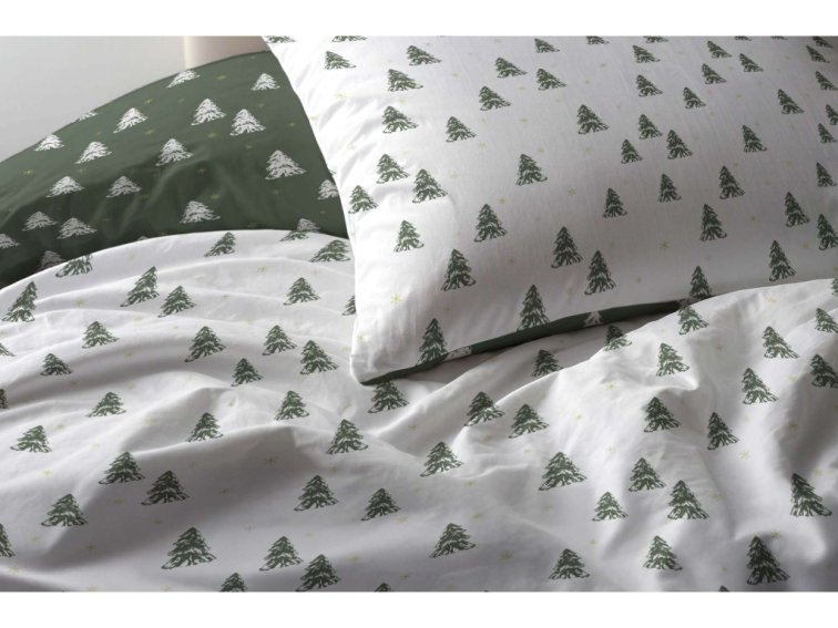 Bavlněné povlečení Vánoční stromečky - duo