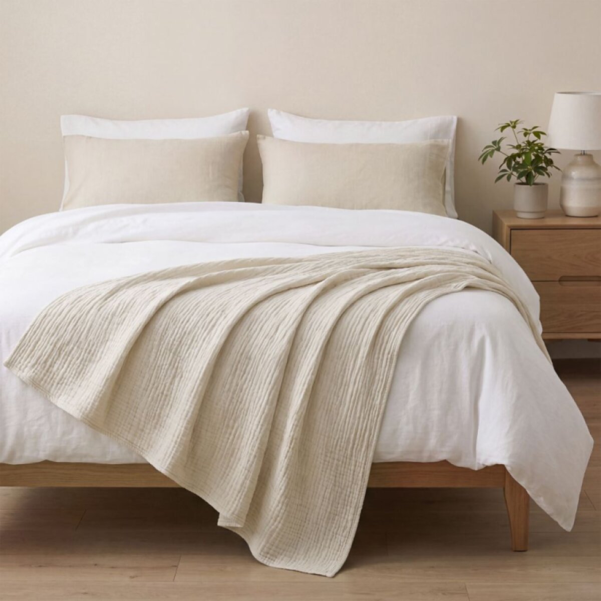 Mušelínový přehoz na postel Linen