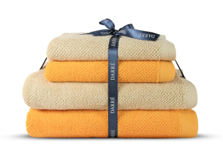 Výhodná sada ručníků a osušek CASA ORGANICA - béžová + oranžová