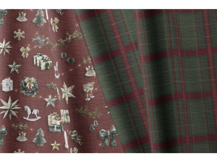 Krepové povlečení Kouzlo Vánoc - jasně červené - duo