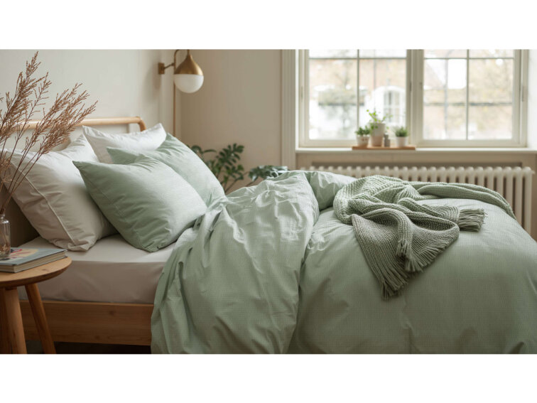 Krepové povlečení Jednobarevné - světle zelené