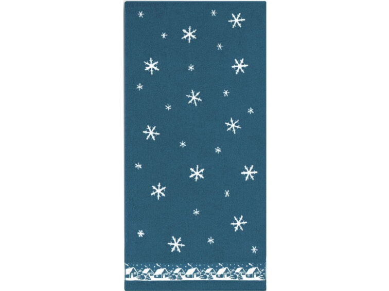 Výhodná sada ručníků a osušky Vánoční chaloupky - modrá