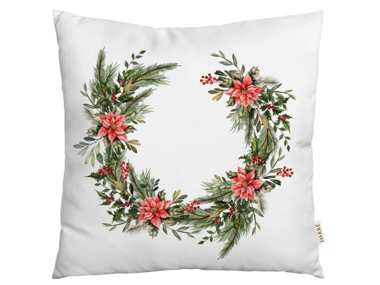 Dekoračný povlak na vankúšik Vianočný veniec