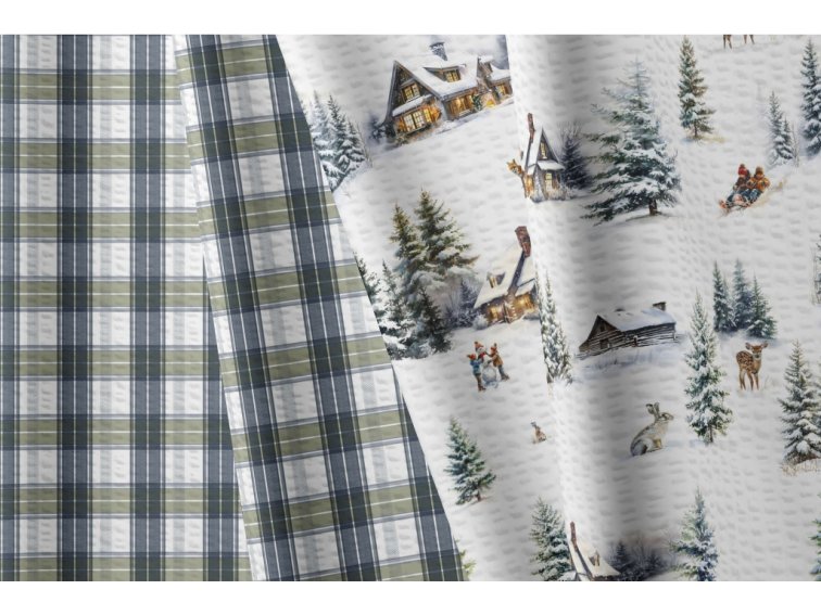 Krepové povlečení Vánoce na horách - duo