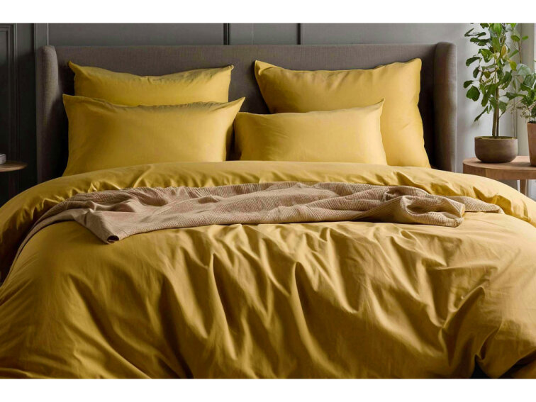 Bavlněné povlečení Jednobarevné perkálové - medově žluté 2