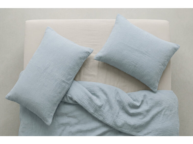 Celoroční mušelínový povlak na polštářek Ice Blue