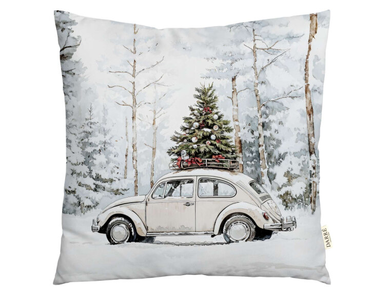 Dekorační povlak na polštářek Vánoční projížďka 2