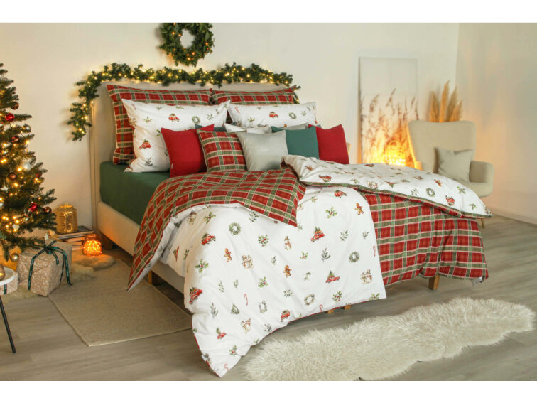 Bavlněné povlečení Vánoční jízda - duo