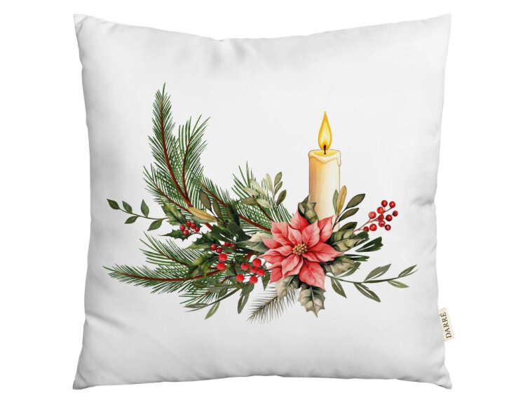 Dekorační povlak na polštářek Vánoční svíce