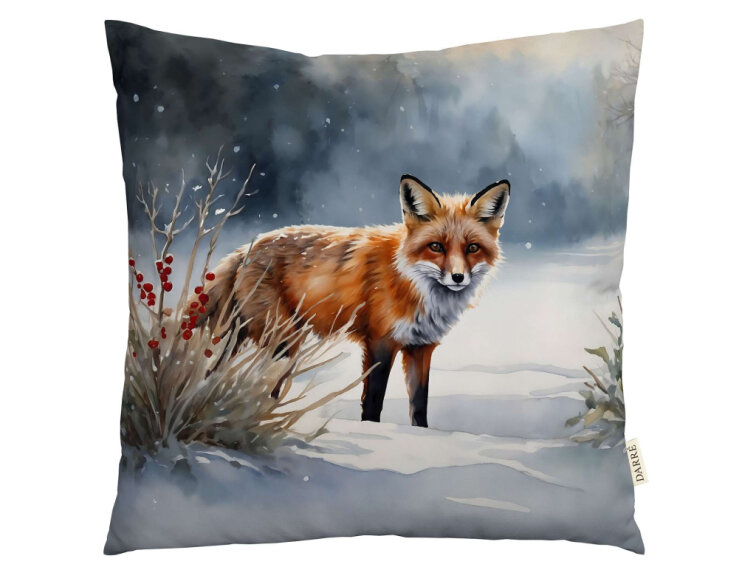 Dekoračný poťah na vankúš Vianočná líška