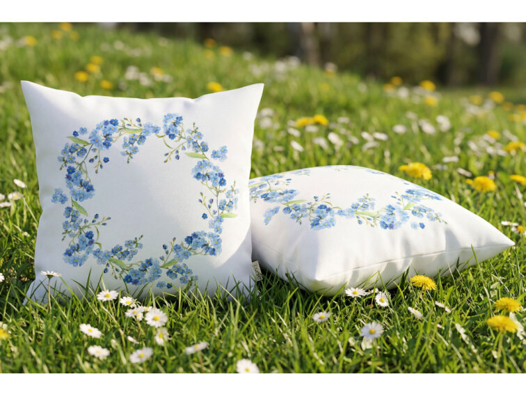 Dekorační povlak na polštářek Pomněnky od DARRÉ - věneček